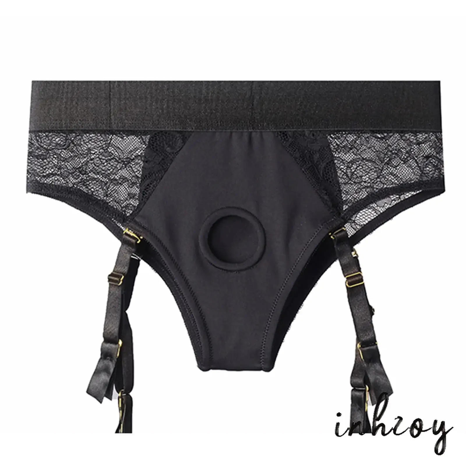 ملابس داخلية نسائية مثيرة مثليه سراويل داخلية من الدانتيل مع أربطة مفتوحة من الخلف تصميم حلقة القضيب ملابس نوم للمواعدة ولعب الأدوار #4