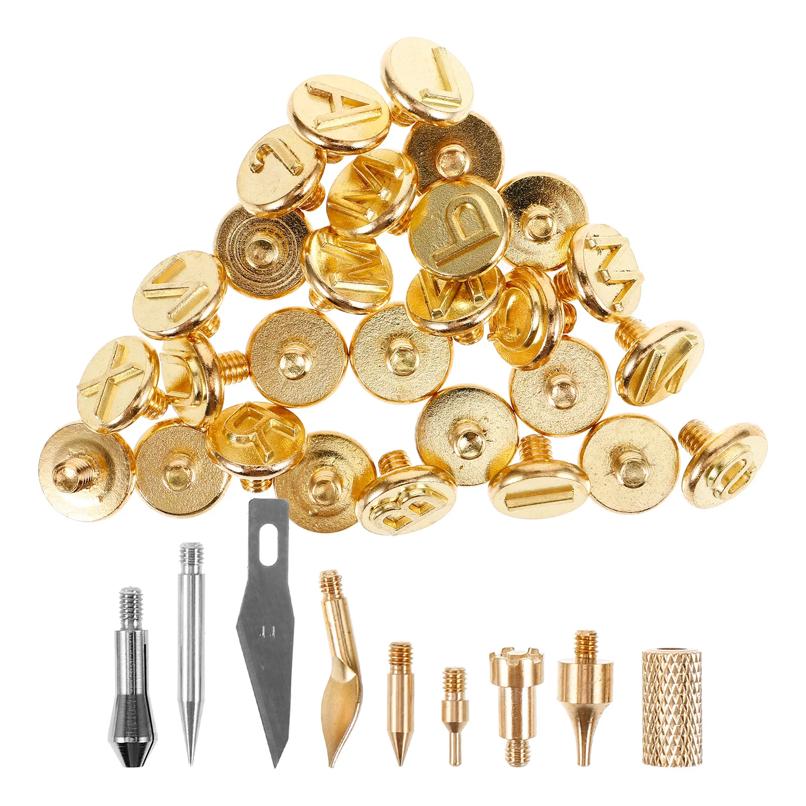 

1Set Wood Burning Tips Set Alphabet Iron Burning Pen Tips DIY Pyrography Carving Transfer Head Letter Embossing Tool