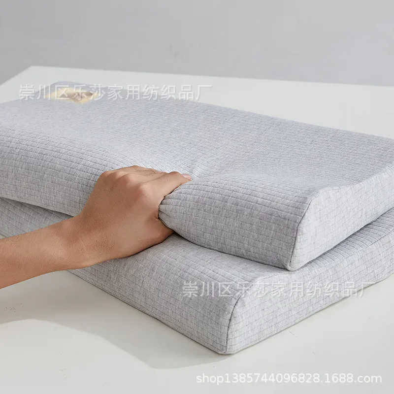 Natural Latex Low Pillow Class A Cotton Latex Low Thin Pillow Student Dormitory Adult Pillow Core Cervical Spine Sleep