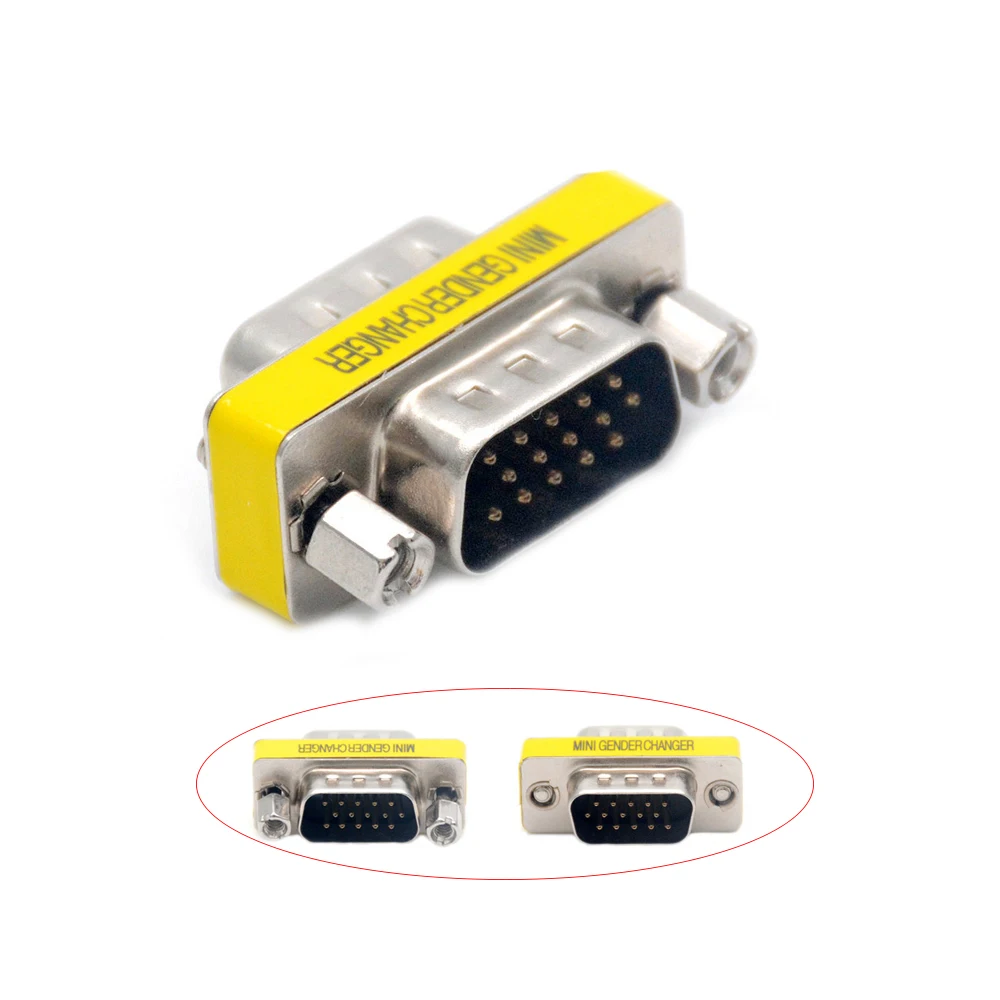 15 Pin D-Sub VGA HD SVGA Male Female DB15 MINI Gender Changer Adapter PC VGA Female Connector M/M M/F F/F Cable Extend Converter