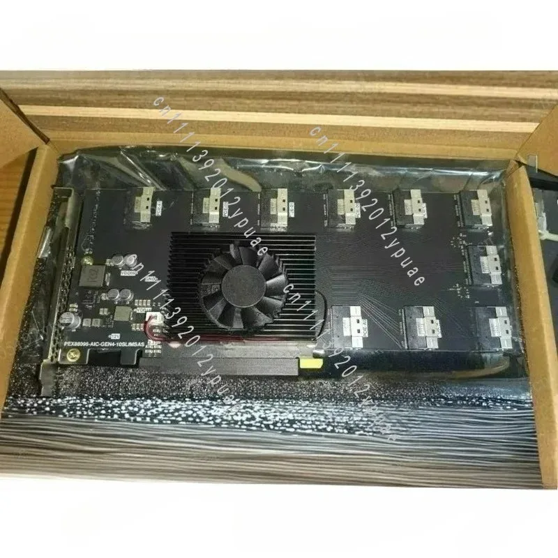 PEX88096 PCIe 4.0 Expansion Card, 10×SFF-8654 8i Expander for NVMe SSD Multi GPU Server