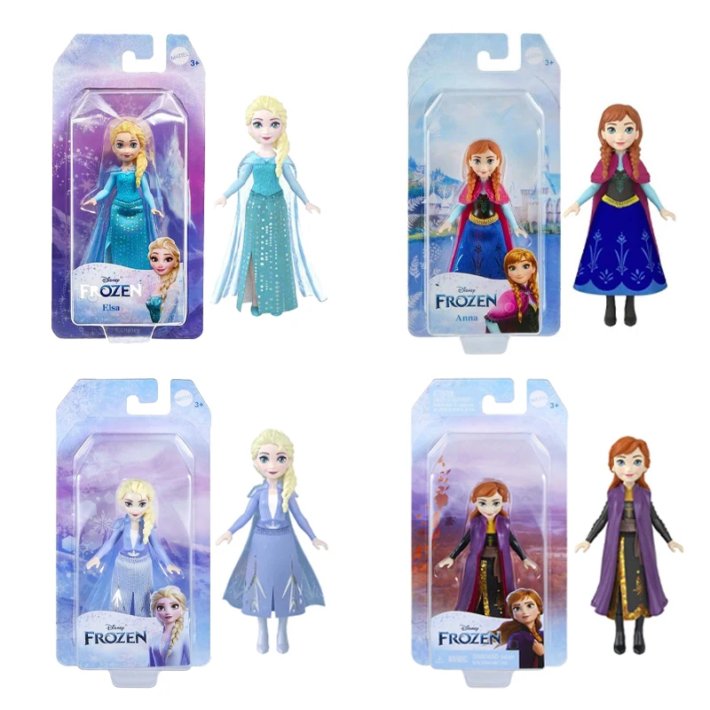 Disney Frozen Elsa Anna Mini Small Doll Movable Joint Dolls Cartoon Model Collectible Ornaments Girls Play House Toys Gifts