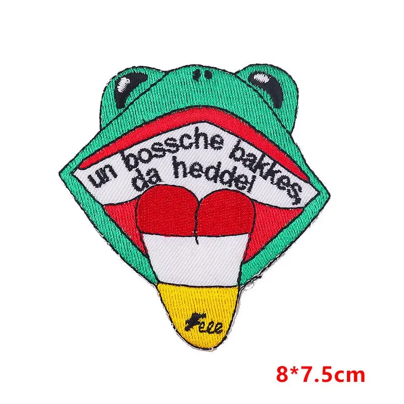 50Pcs Bulk Embroidered Patches for Clothes Cartoon Frog Clothing Stickers Sewing Iron On Patch Thermal Adhesive Applique Fusible