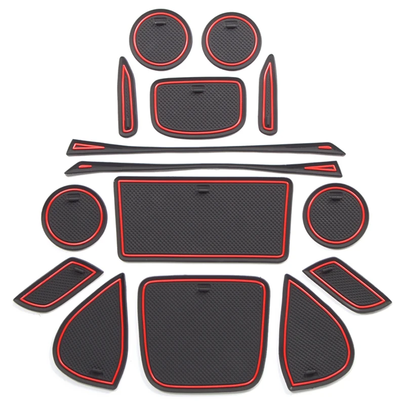 15 Pcs for Toyota Yaris Cross 2020-2023 Door Slot Center Console Cup Holder Liner Pads – Noise-Reducing, Anti-Slip Flexible PVC