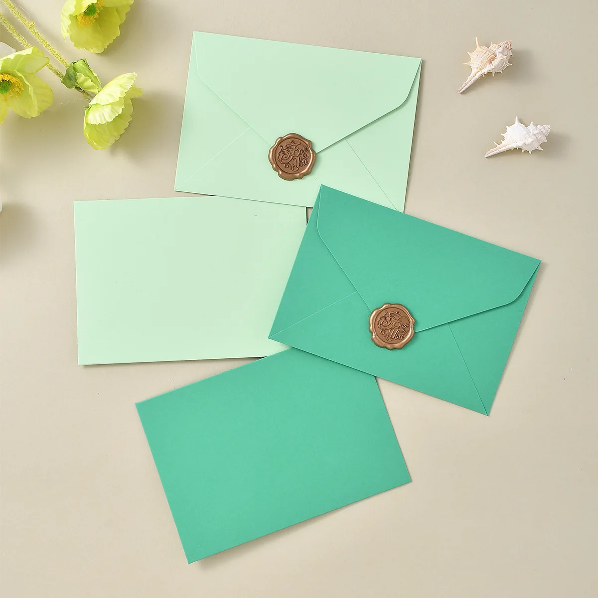 

50pcs 120x88mm Paper Envelopes for Business Birthday Thank You Writing Paper Gift Card Letter Envelopes Light Green Color