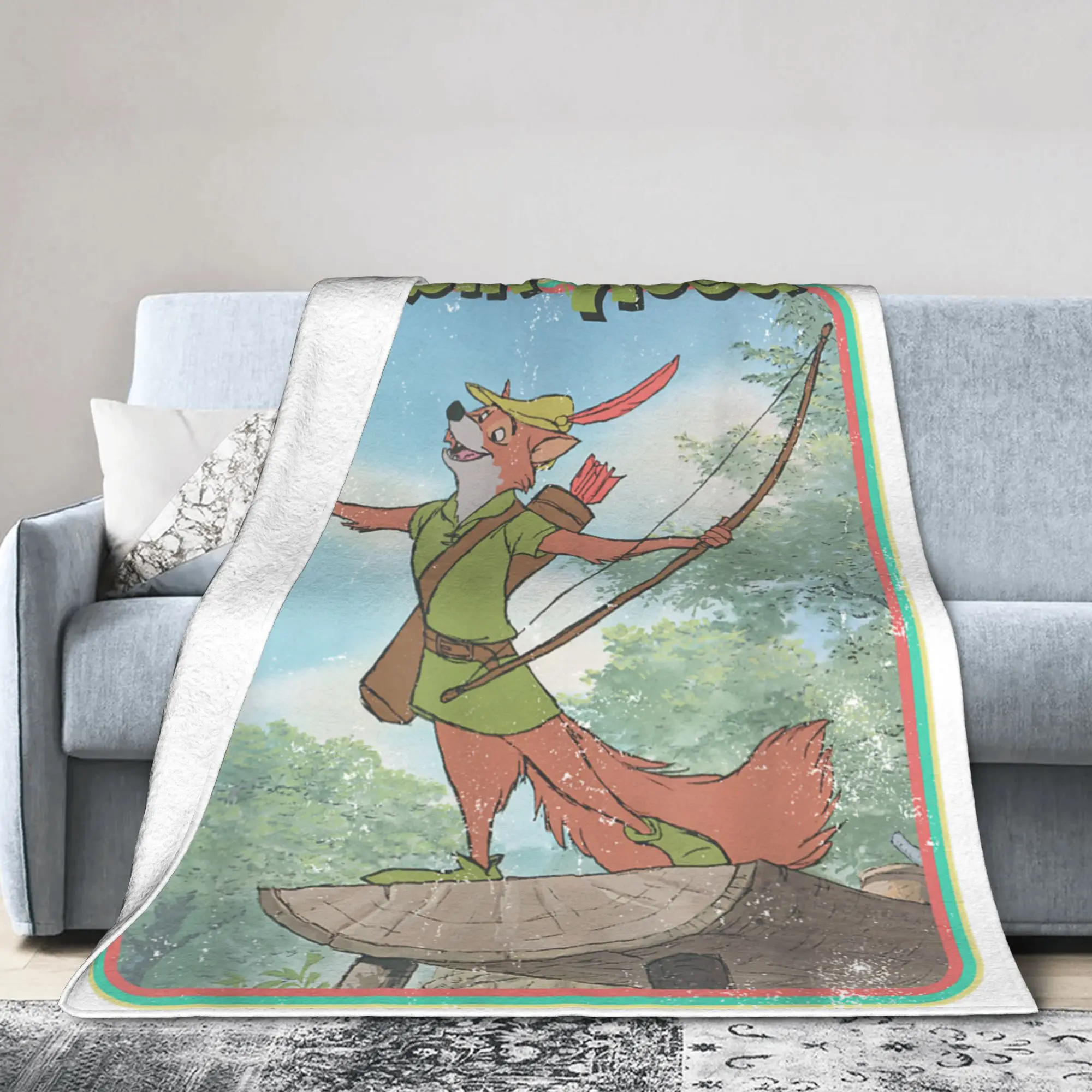 روبن هود فيلم الرماية بطانية الفانيلا الكرتون خفيفة الوزن رمي البطانيات للفراش الأريكة لحاف متعدد الوظائف