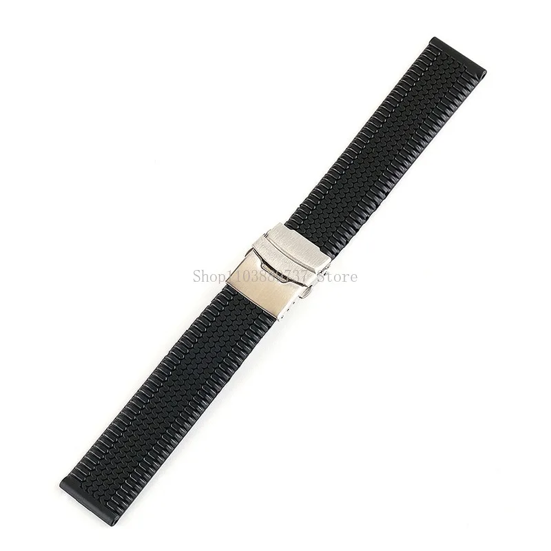 Silicone Watch Strap 20mm 22mm 24mm Soft Rubber WatchBand Men Women Folding Buckle Wristband Universal Waterproof Sport Bracelet