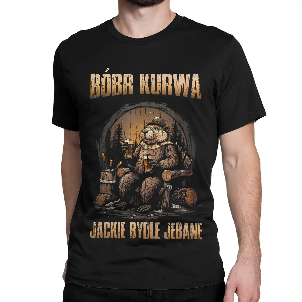 Men Women Polish Meme Bober Bobr Kurwa T Shirts Cotton Clothing Fun Short Sleeve O Neck Tee Shirt Big Size T-Shirt