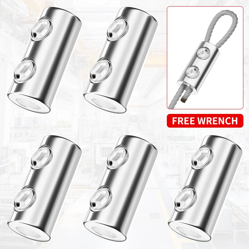 

2/3mm adjustable steel cable clamp, 2-3mm steel wire rope metal fixture suitable for potted plants/picture hanging