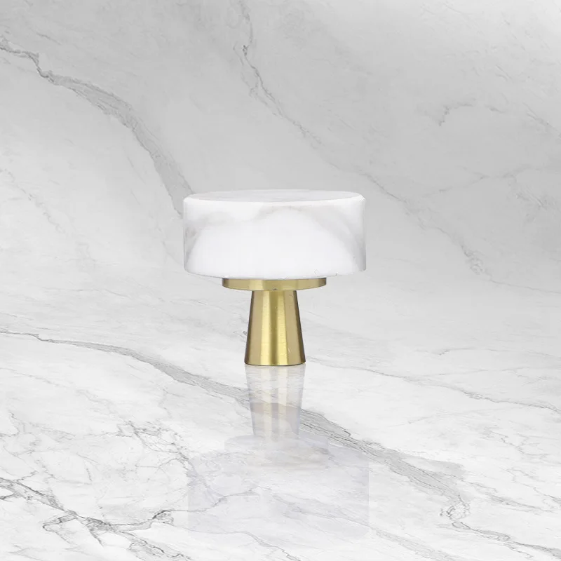 Brass Marble Crystal Stone Furniture Handles, Long Round Pulls, Cupboard, Wardrobe, Dresser, Drawer, Cabinet, White, Green
