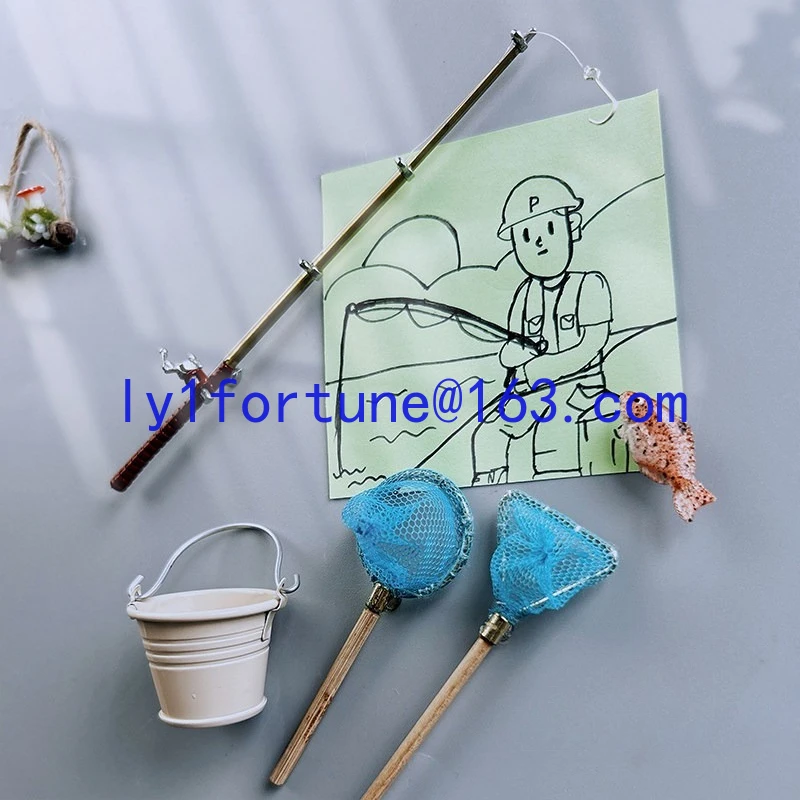 Miniature World Mini Tool on the Refrigerator Fish Net Refrigerator Sticker Magnetic Force