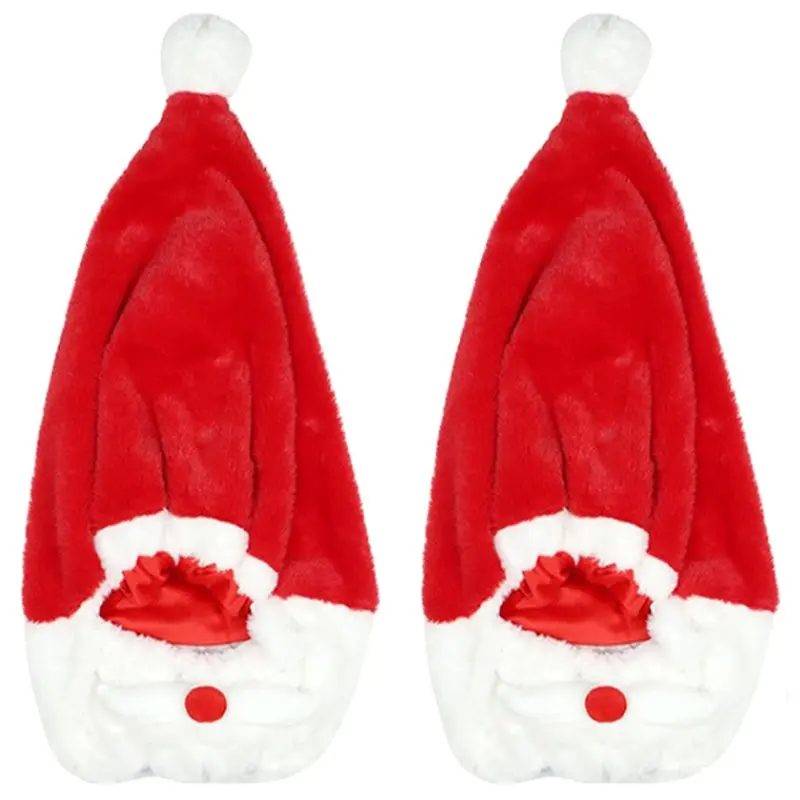 Full Face Safe Motorcycle Helmet Cover Christmas Santa Claus Racing Cap Merry Gift 2Pc Santa Hat