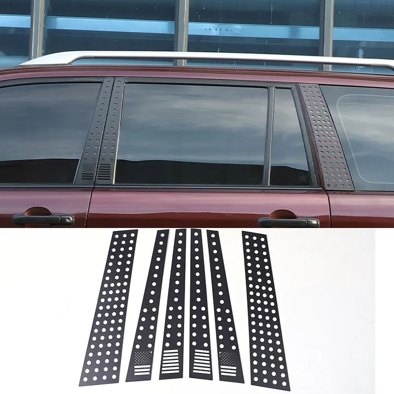 

For Honda Pilot 2003-2008 Aluminum Alloy Car Center Pillar Honeycomb Panel Decoration Sticker Exterior Accessories