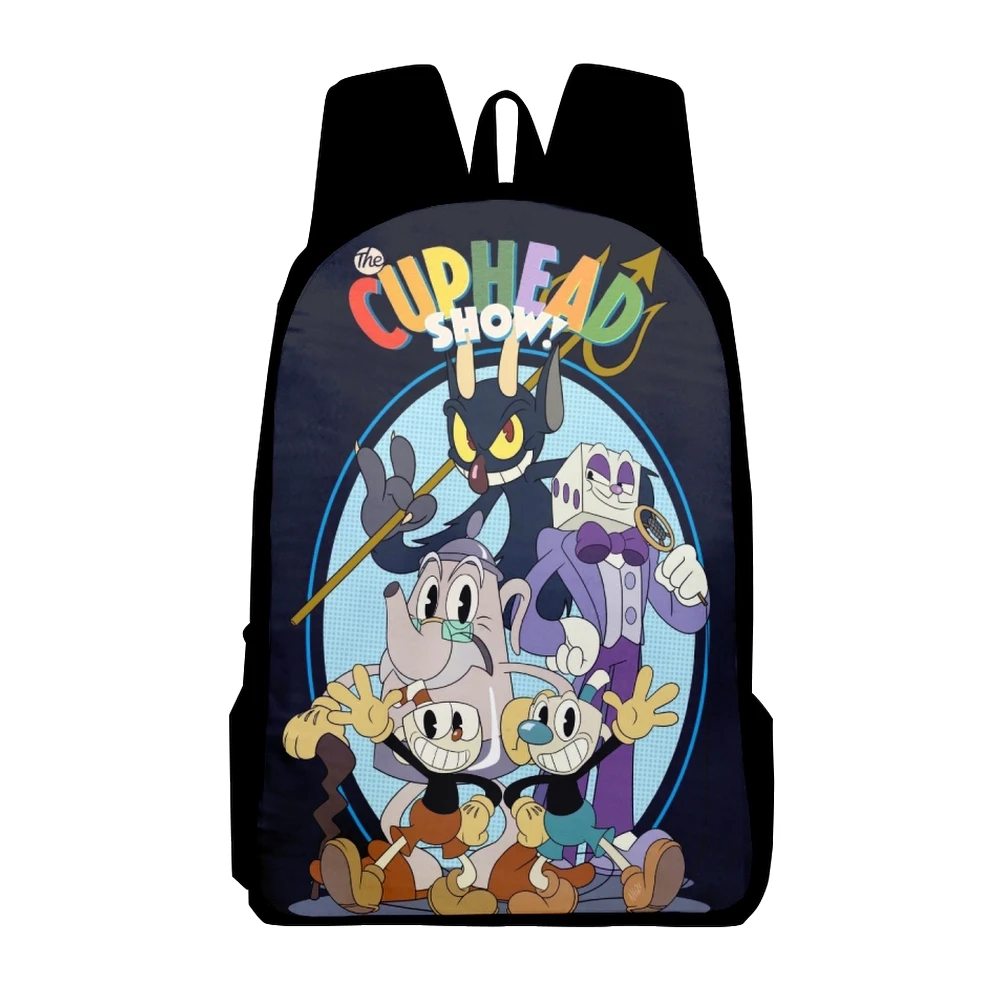 The Cuphead Show Cartoon Backpack School Bag Adult Kids Bags Unisex Backpack 2023 Casual Style Daypack Harajuku Bags