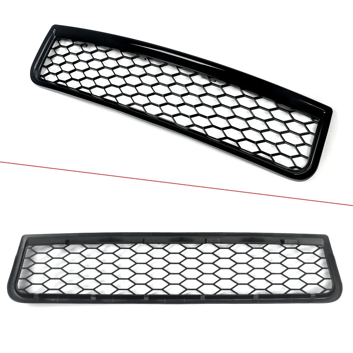 Grille supérieure et inférieure avant et antibrouillard, maille en accent d\'abeille, accessoires de filet, noir, style RS, Audi A4 Gods 2002-05,