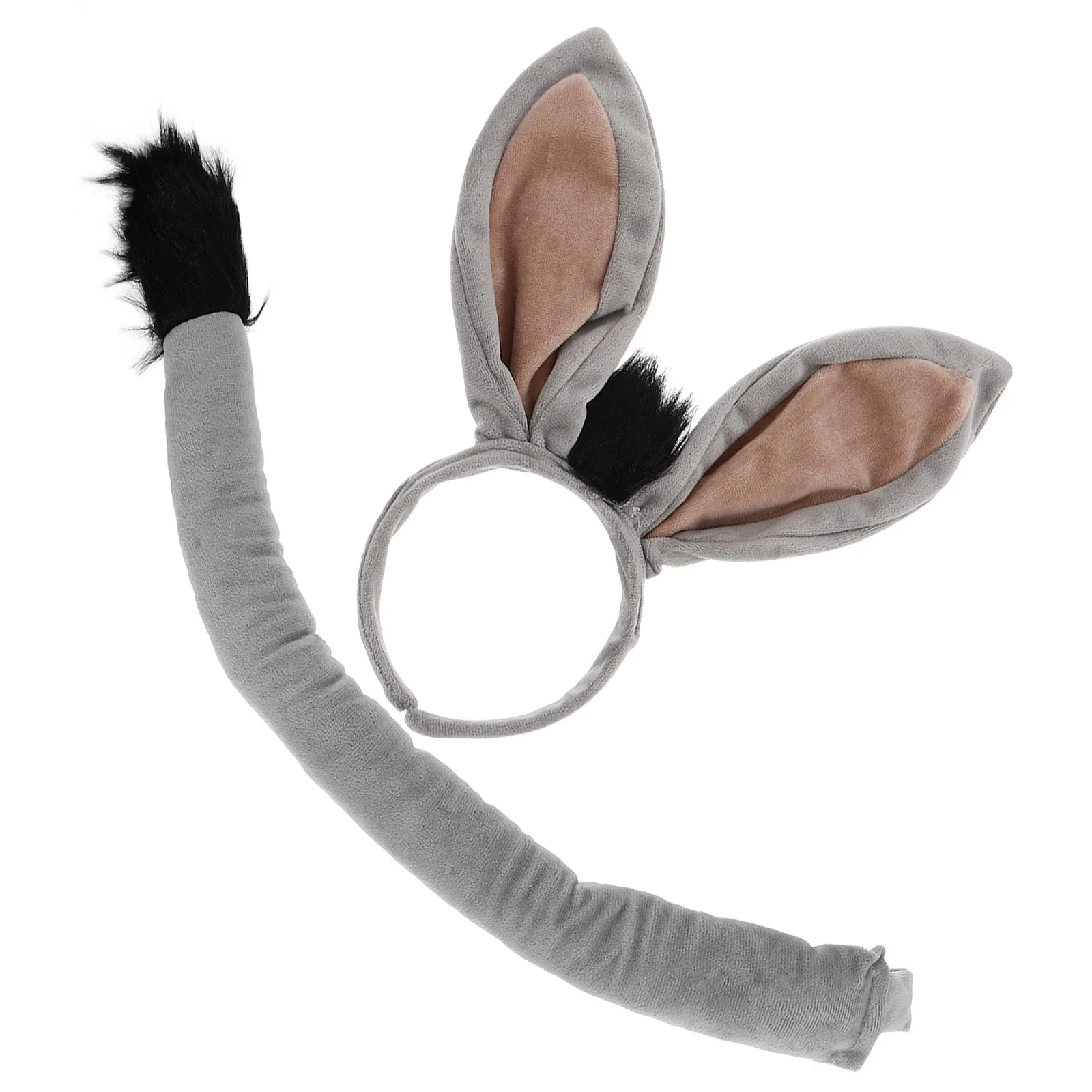 Diadema de burro, conjunto de cola, accesorios de disfraz de animales para niños y adultos, recuerdos de fiesta de zoológico de granja, Halloween, Pascua, cumpleaños