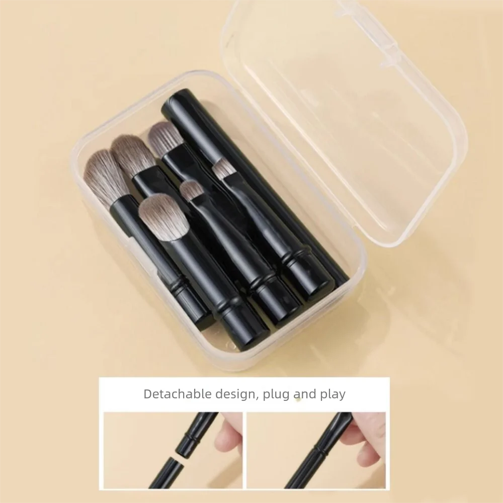 Abnehmbares Mini-Reise-Make-up-Pinsel-Set mit Box, doppelseitiges tragbares Kosmetikpinsel-Set, Concealer-Pinsel, multifunktional