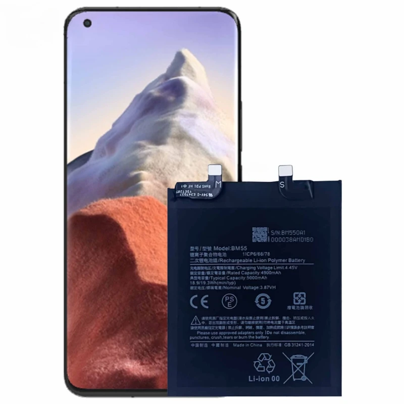 Phone Replacement Batteries BM55 3.87V 5000mAh For Xiaomi Mi 11 Ultra M2102K1G M2102K1C Mobile Phone Batteries