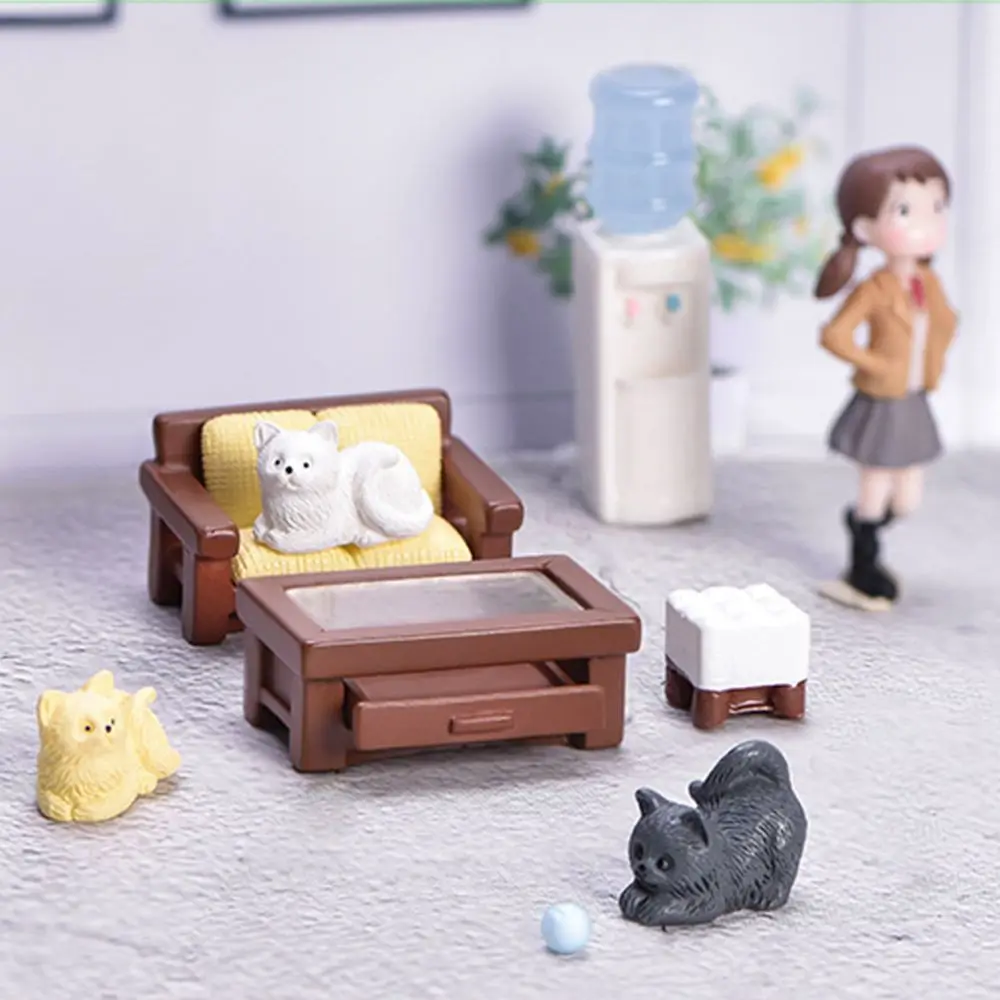 기계 인형 집 장식 어린이 선물 DIY 마이크로 풍경 시뮬레이션 침대 모델 가구 인형 데스크탑 장식 소파 미니어처