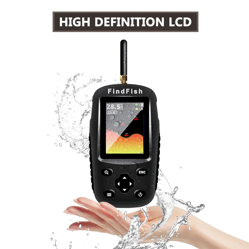 Smart English Russian Menu Wireless Sonar Portable Fish Finder Sensor Echo Sounder Alarm River Lake Sea Bed Live
