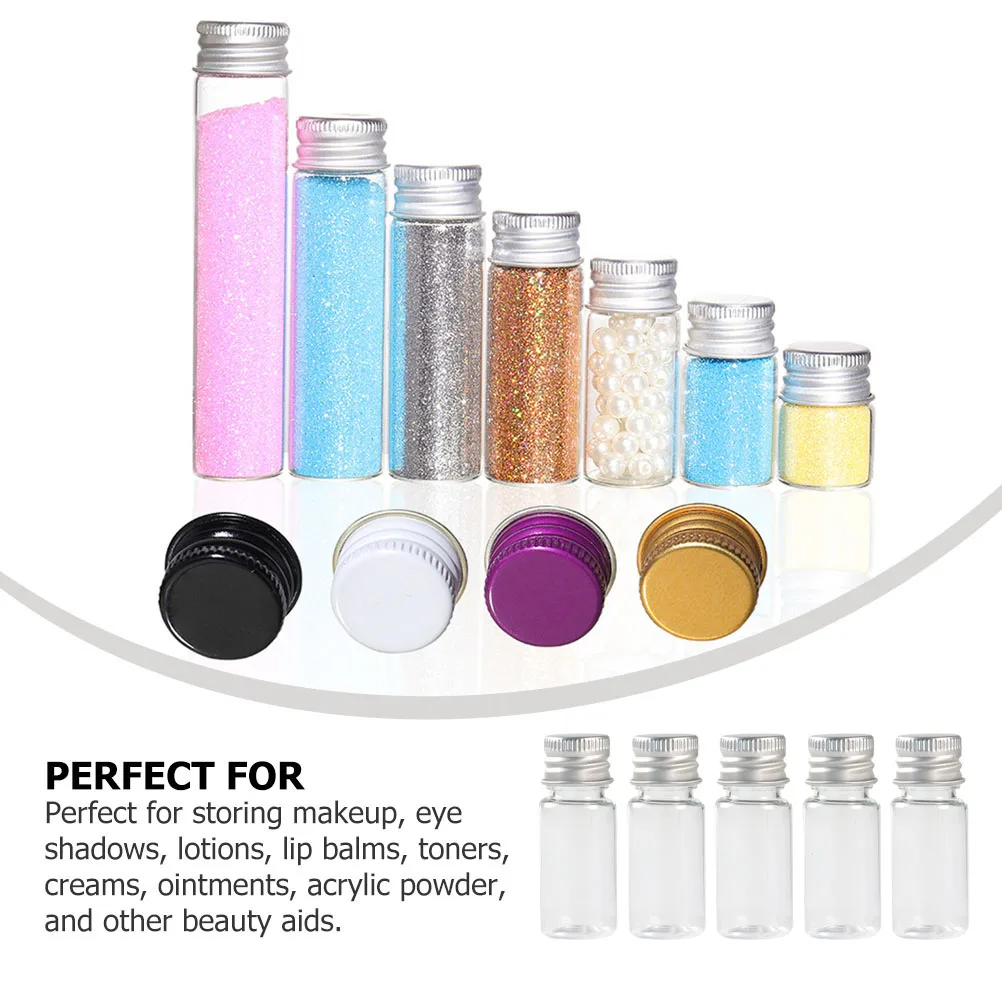 

5pcs Clear Plastic Bottles Transparent Sample Containers With Screw Caps Lightweight Leakproof Solid Essential Oil