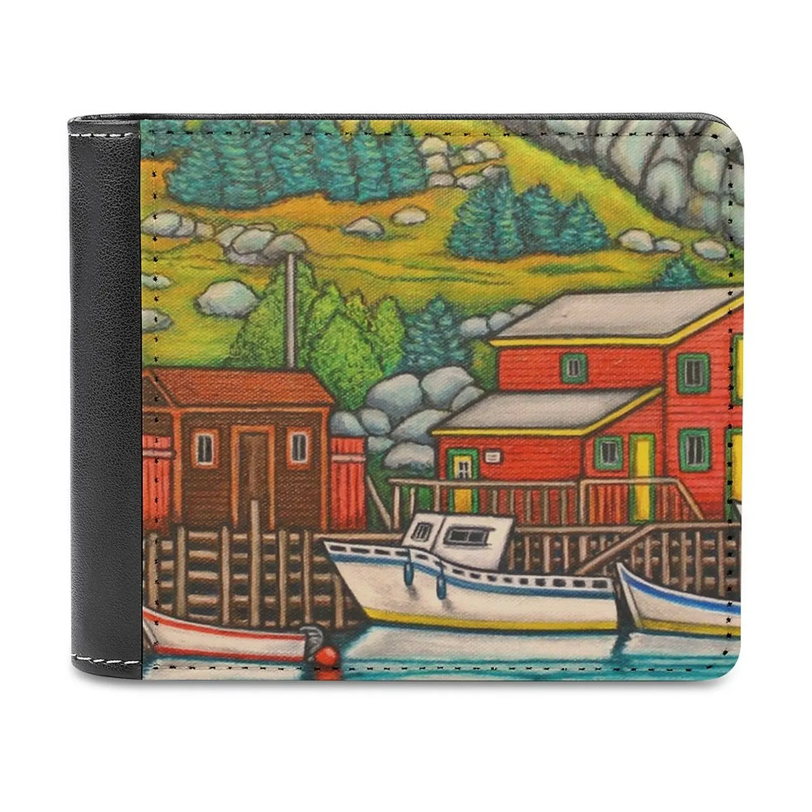 

Colours Of Quidi Vidi Newfoundland Fashion Credit Card Wallet Leather Wallets Personalized Wallets For Men And Women Colourful