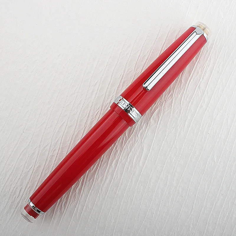 Jinhao 82 Fountain Pen Customized Red Acrylic EF/F/M/Bent Nib Golden Trim with Converter Writing Pen