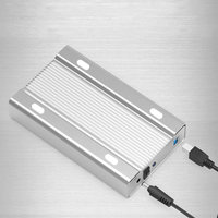Type-C/USB 3.0 External Hard Drive Enclosure with 12V/2A Power Supply Hard Drive Disk Enclosure for 3.5/2.5 Inch SATA Hard Drive
