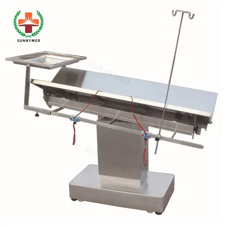 Dog cat animals stainless steel V type veterinary operating table with heated function veterinary surgical operating table price