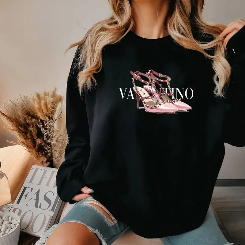 Women's Sweatshirt Luxury Brand Printed O-Neck Pullover Thickened Autumn and Winter Loose Hoodie Long Sleeve Women's Clothing