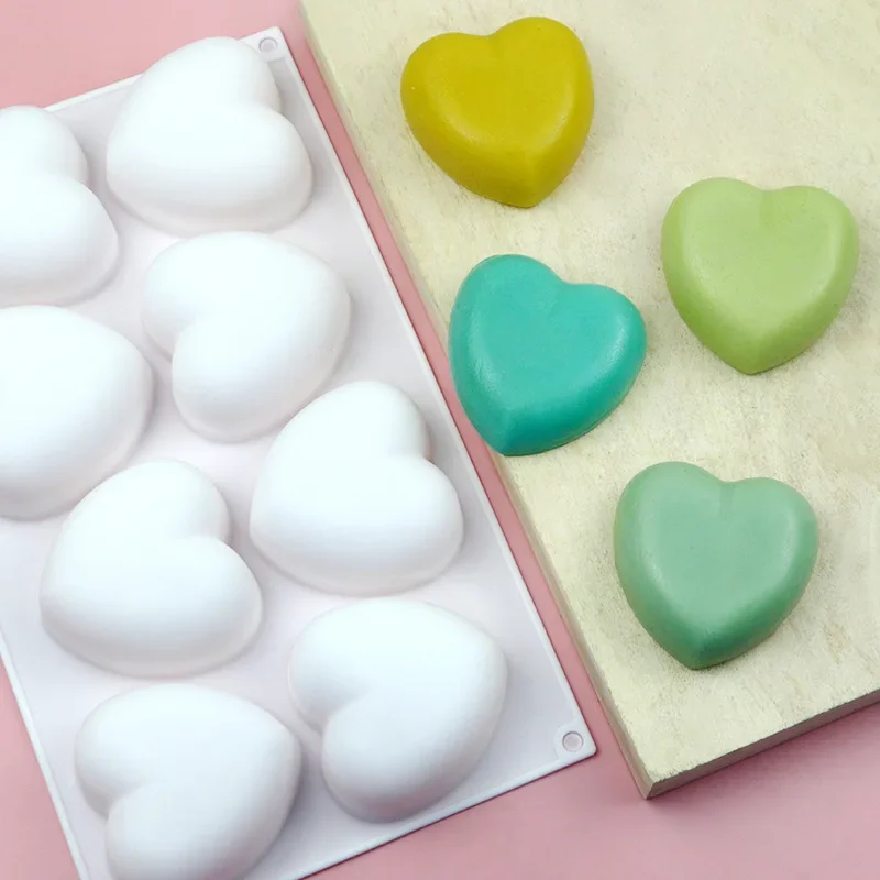 8 Conjoined Heart-shaped Silicone Mousse Cake Mold DIY Aromatic Gypsum Mold