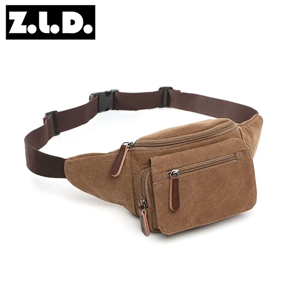 

waist bag Casual cotton canvas men's outdoor sports running cycling diagonal /compartment cell phone Patchwork