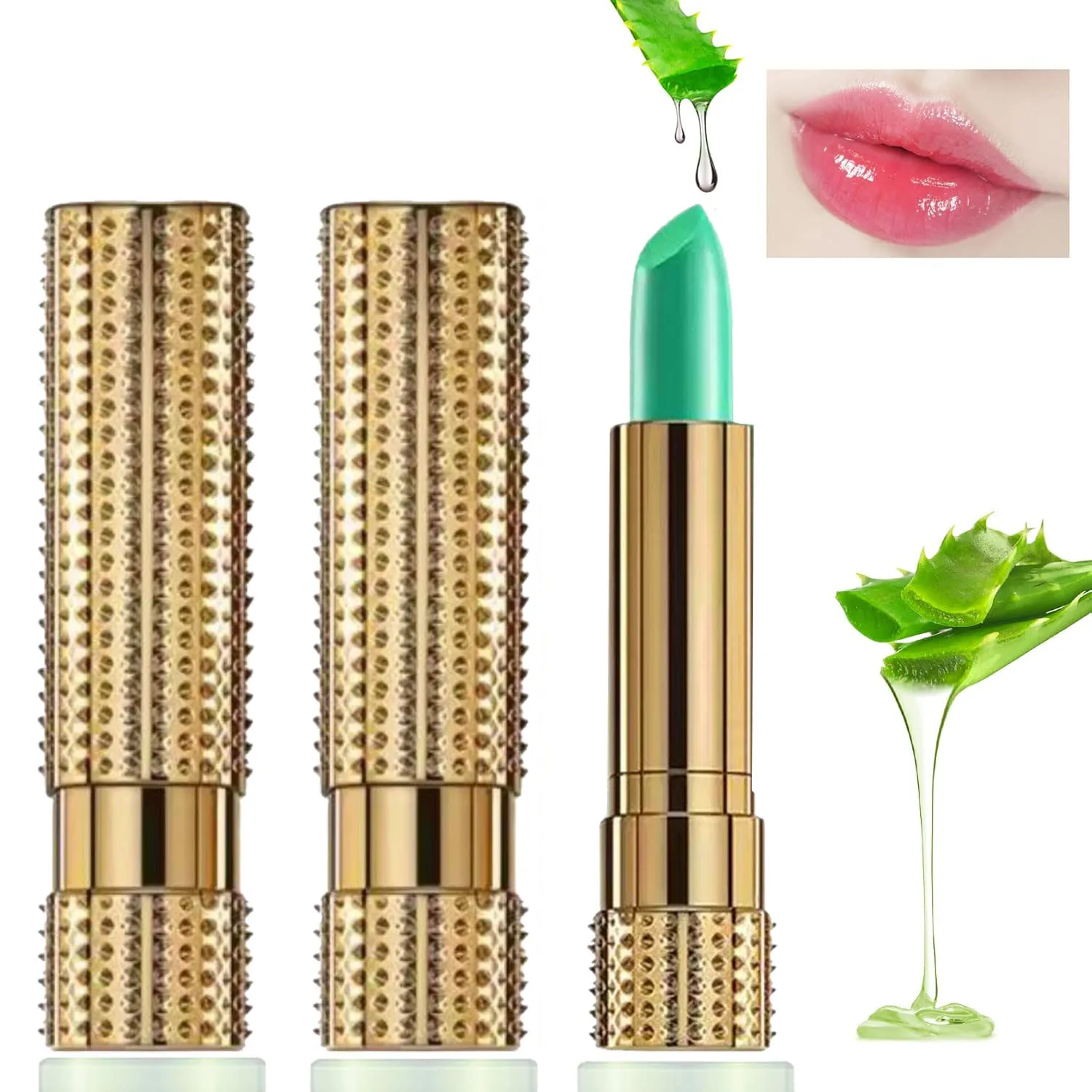 Farbwechselnder magischer Lippenstift, Lippenbalsam mit Temperaturanzeige, langanhaltend, nährend, feuchtigkeitsspendend, wasserfester Lipgloss, mattes Make-up