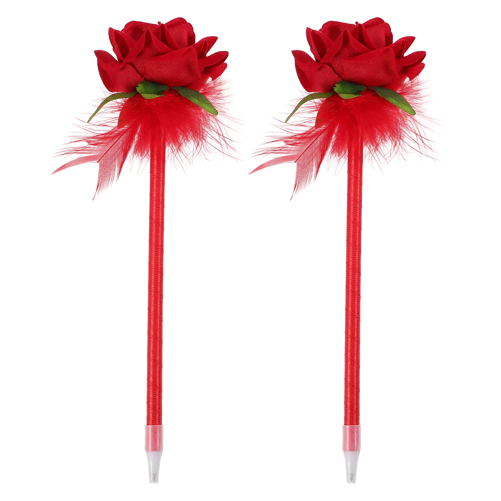 

2 Pcs Rose Ballpoint Pen Funny Pens Cool Gift Sign Ink Plastic Adorable Writing Cute Stationery Items