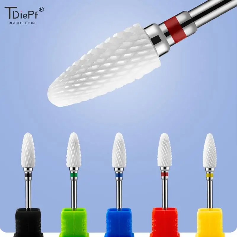 Punta per trapano per unghie in carburo di ceramica taglierina per unghie ruota punte per fresatura a fresa trapano elettrico per strumenti per Pedicure Manicure 1 pz