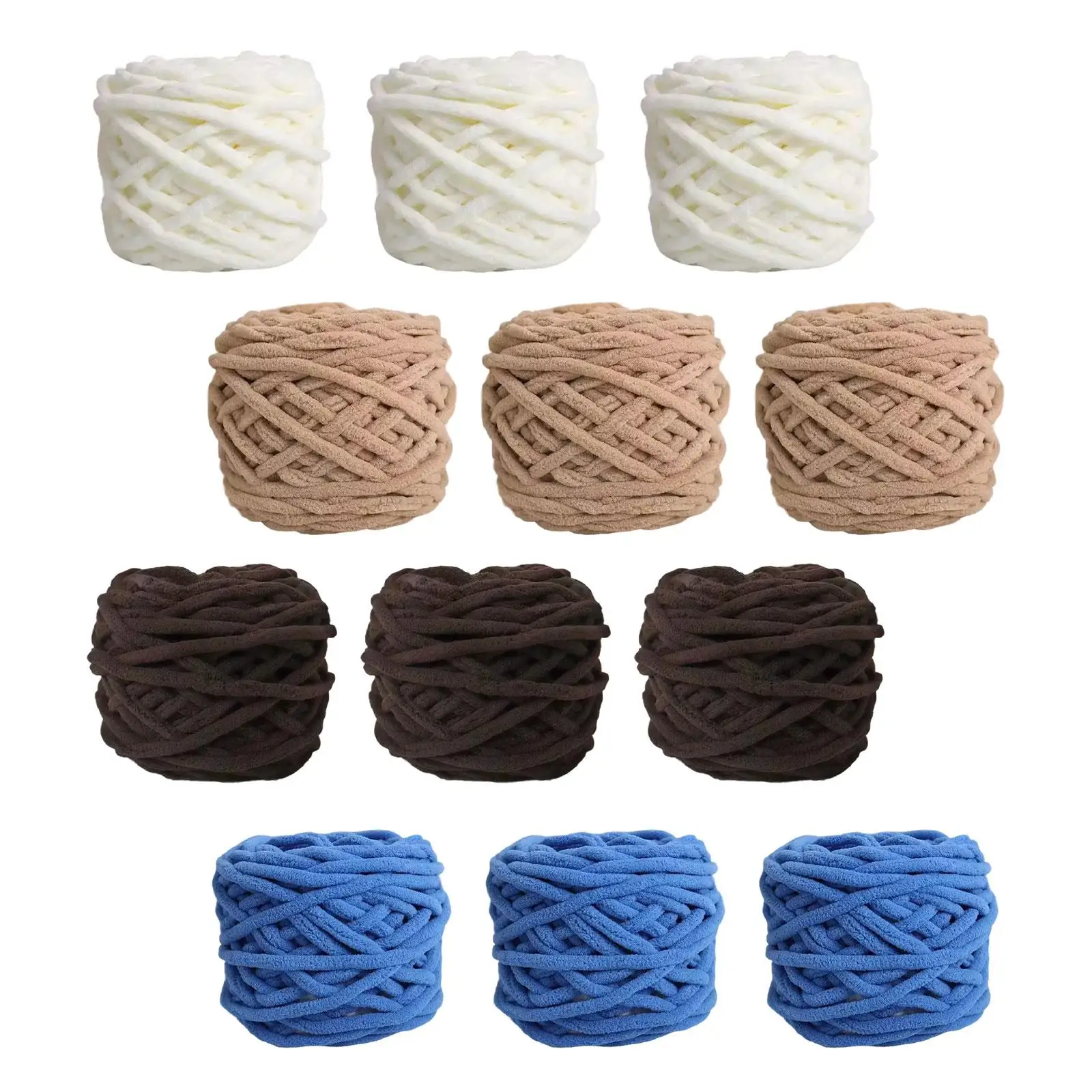 

3 Skeins Chunky Chenille Yarn 70M Long Soft Plush Yarn Bulky Yarn for Crocheting Hand Knitting Throw Blanket Cushion Scarf