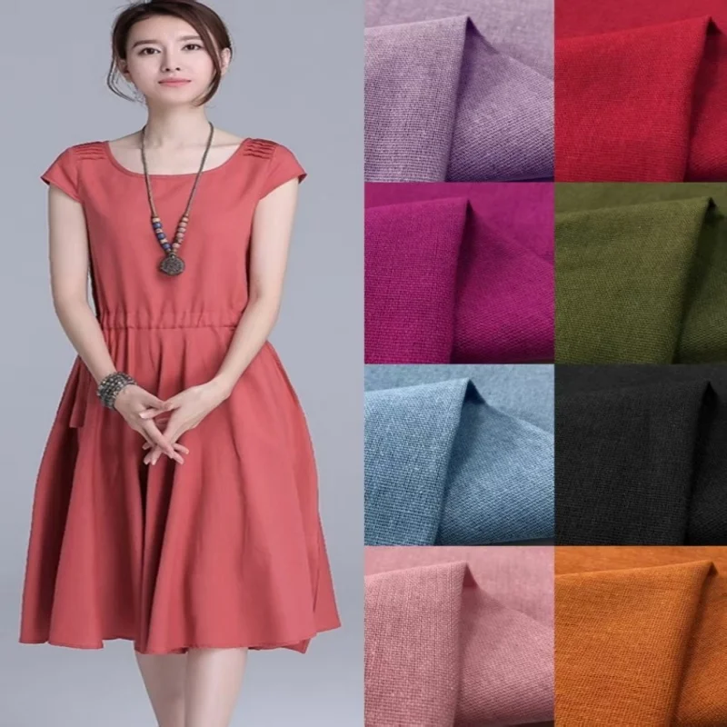 Cotton Solid Color Thin Non Elastic Fabric Casual Wear Shirt Dress Children's Spring and Summer Clothing High Quality Fabric