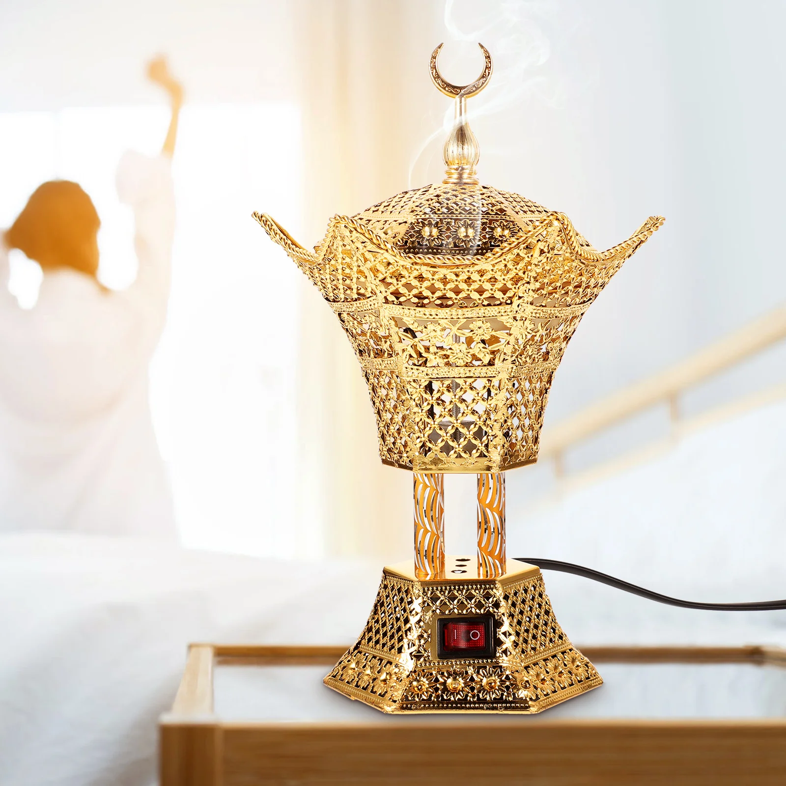 

Electric Incense Retro Metal Censer Home Office Decor Electric Incense Burner Plug In Aroma Burner Ornament