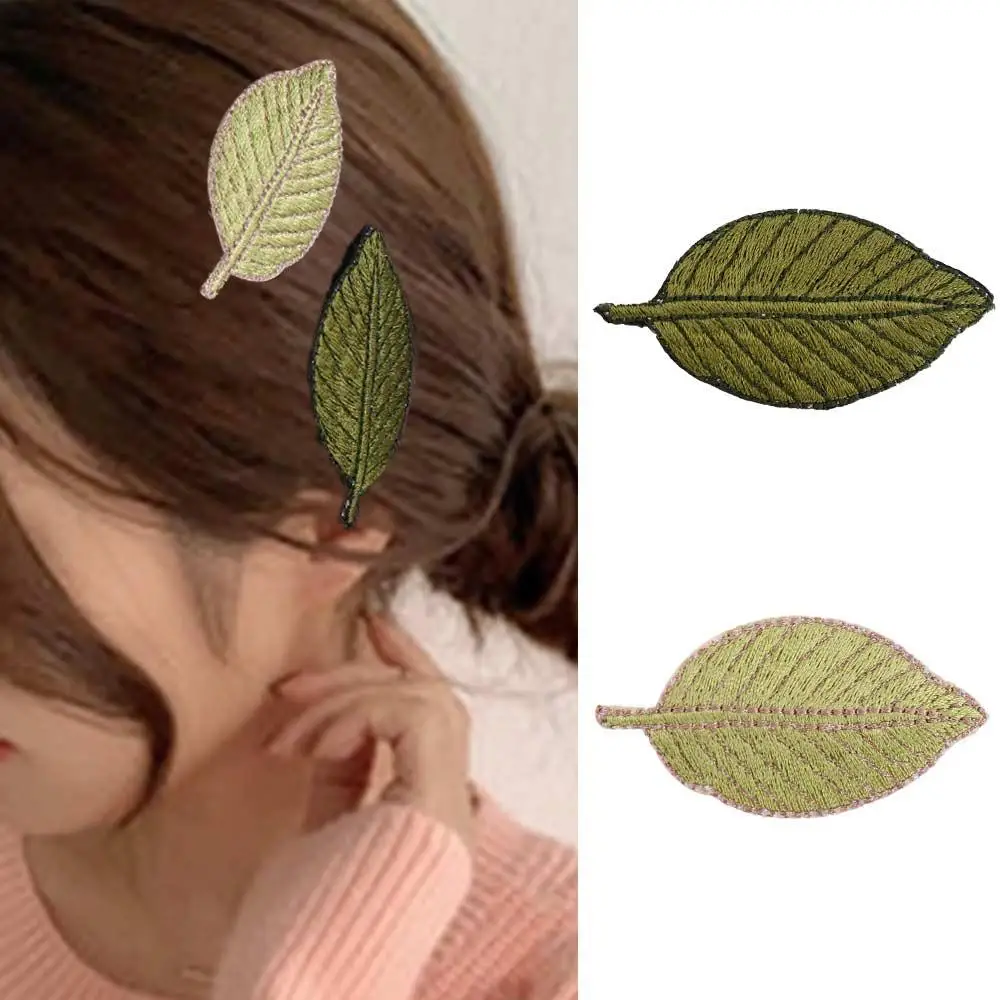 

Retro Handmade Side Clip Headdress Hair Accessories Gift Knitted Barrette Women's Hairpin Leaf Hair Clip Korean Style