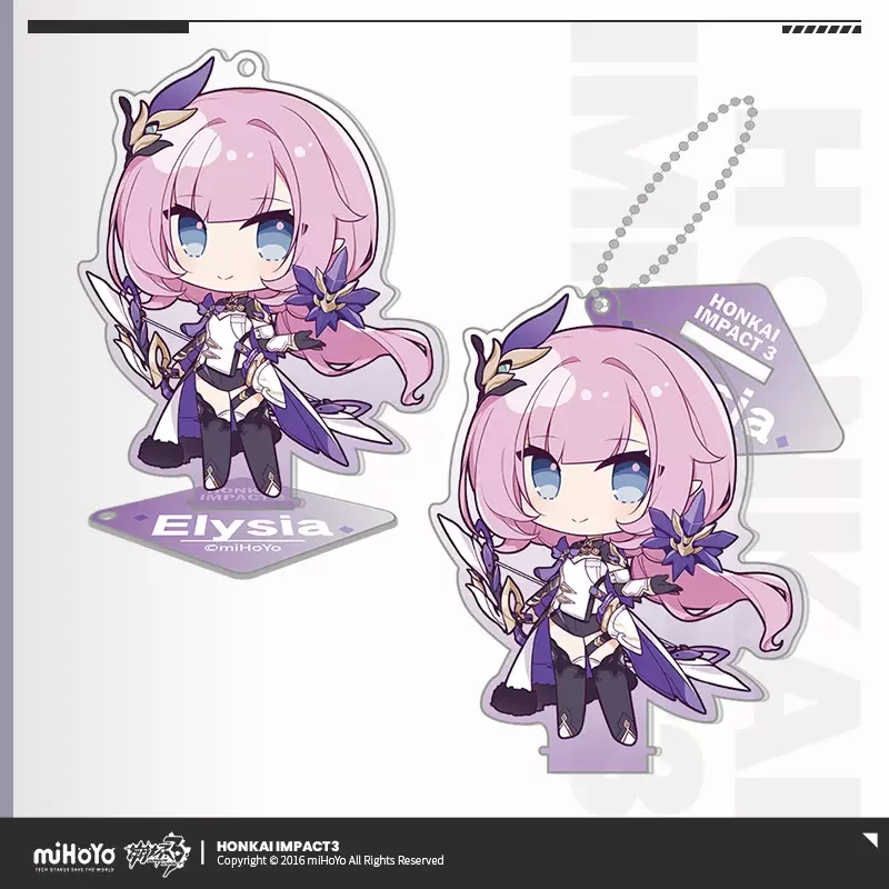 Sunsyea Honkai Impact 3rd Official Merch miHoYo Original Authentic Q Version Keychain Pendant Stand Elysia Kiana Mobius Mei