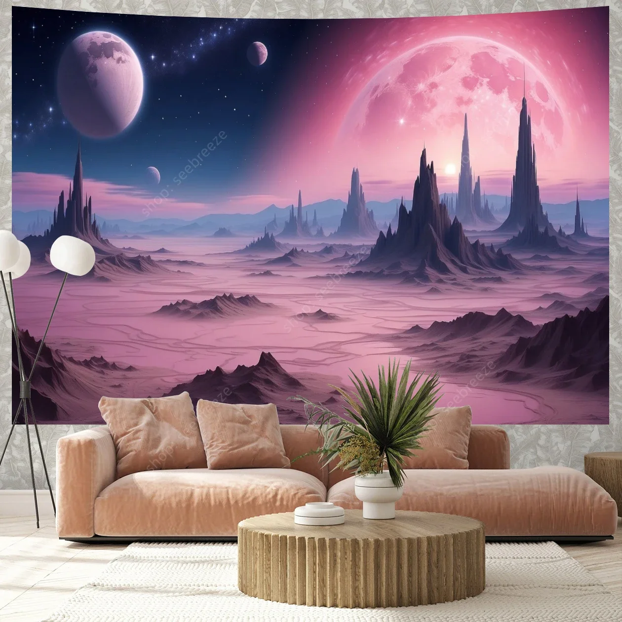 Fantasy Mountain tapestry Psychedelic Sky tapestry wall hanging aesthetic room decor boho home decor curtain blanket beach towel