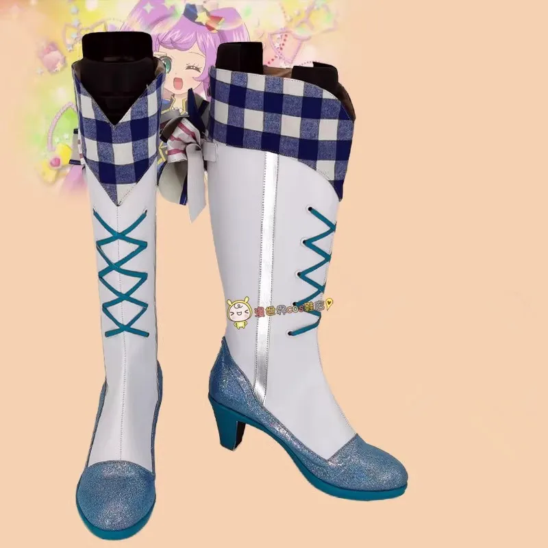 Pripara Manaka Laala Cosplay Costume Shoes Handmade Faux Leather Boots