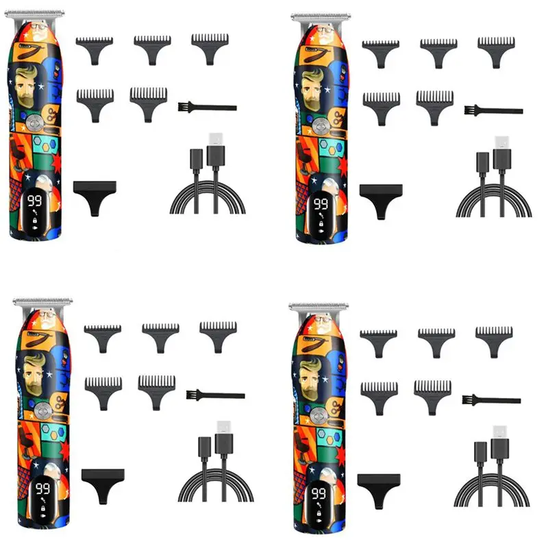 

A76G-4X Barber Hair Clipper Rechargeable Graffiti Electric Finish Cutting Machine Beard Trimmer Shaver