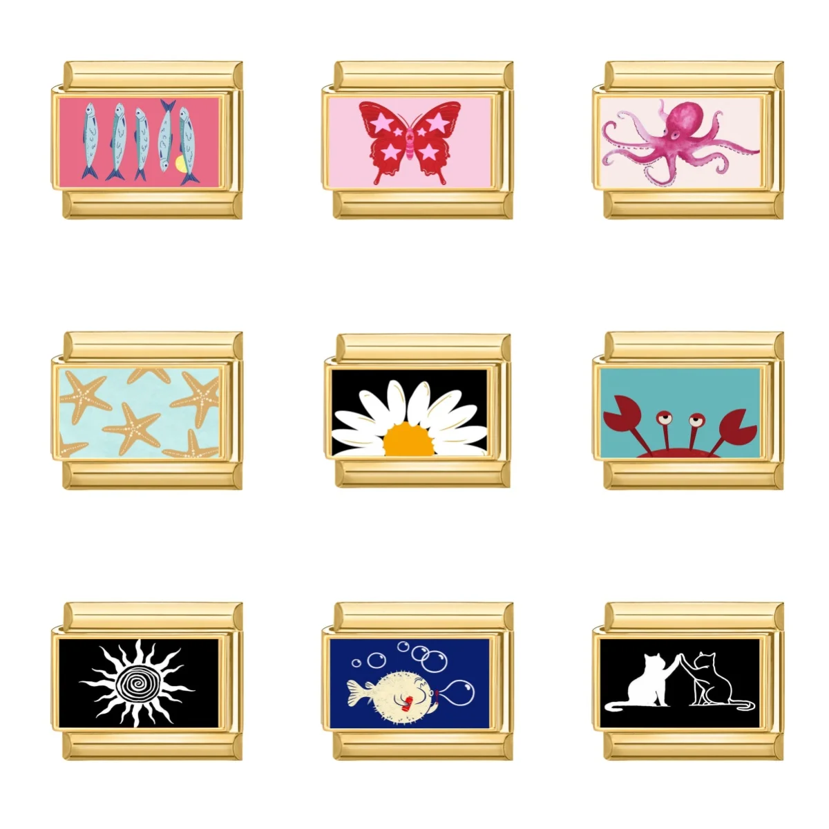 جديد جميل الحيوانات الأليفة القطط والكلاب وصلات سحرية إيطالية تناسب 9 مللي متر سوار الفولاذ المقاوم للصدأ النساء الرجال DIY بها بنفسك صنع المجوهرات