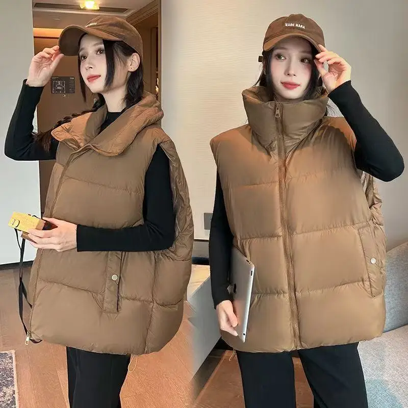 

2025 New Winter Sleeveless Jacket Female Down Vest Duck Down Puffer Waistcoat Ultra Light Winderproof Outwear Women Gilet