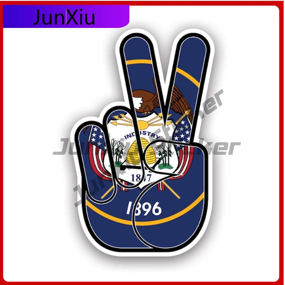 

Utah State Shaped Peace Sign Stickerwaterproof Cool Car Waterproof Vinyl Decal For Outdoor Safety Warnings Unique High Quality