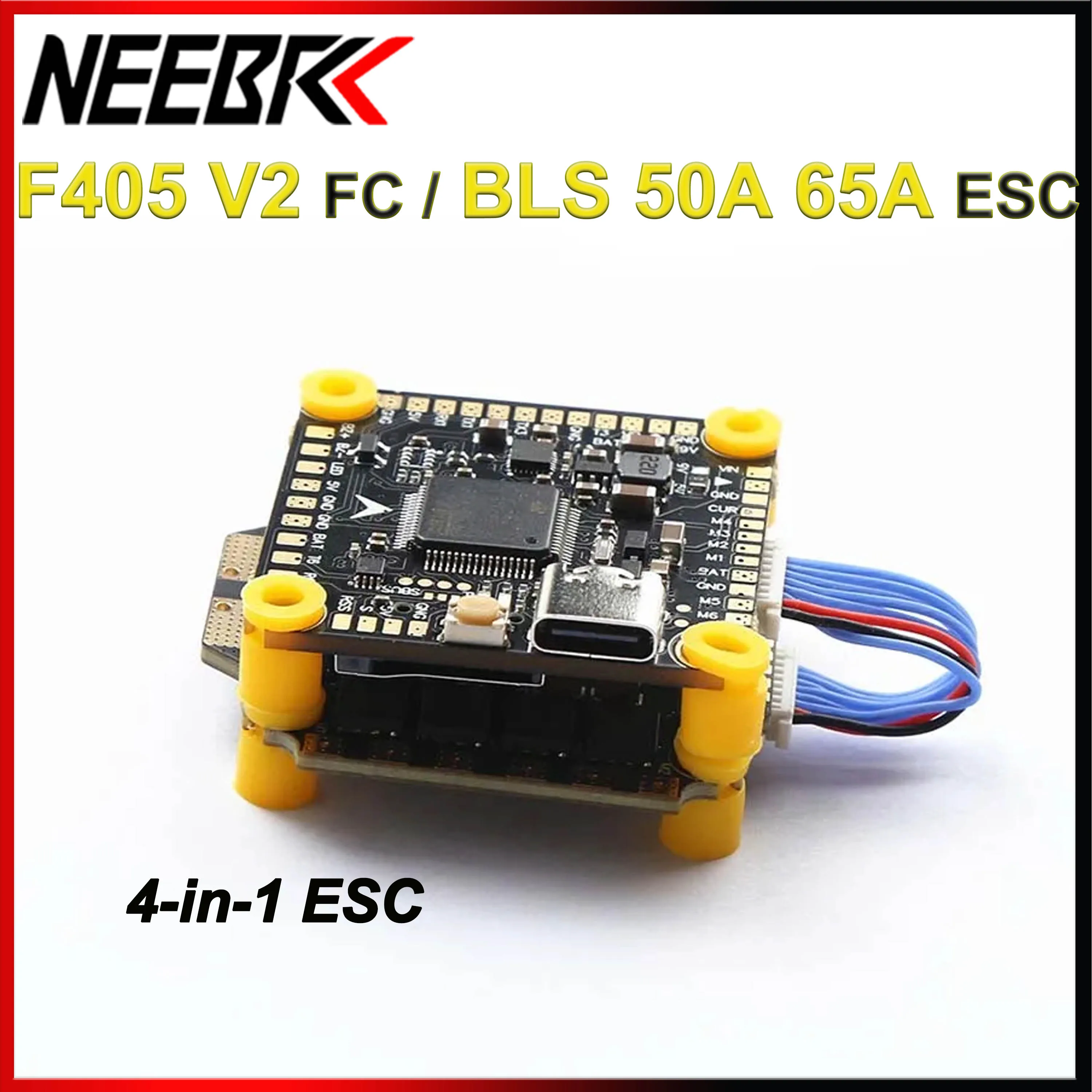 

F4 F405 V2 Flight Controller FC BLS 4-in-1 50A 65A ESC Stack 3-6S Support DShot150-300-600/Multishot/Oneshot for RC FPV Drone