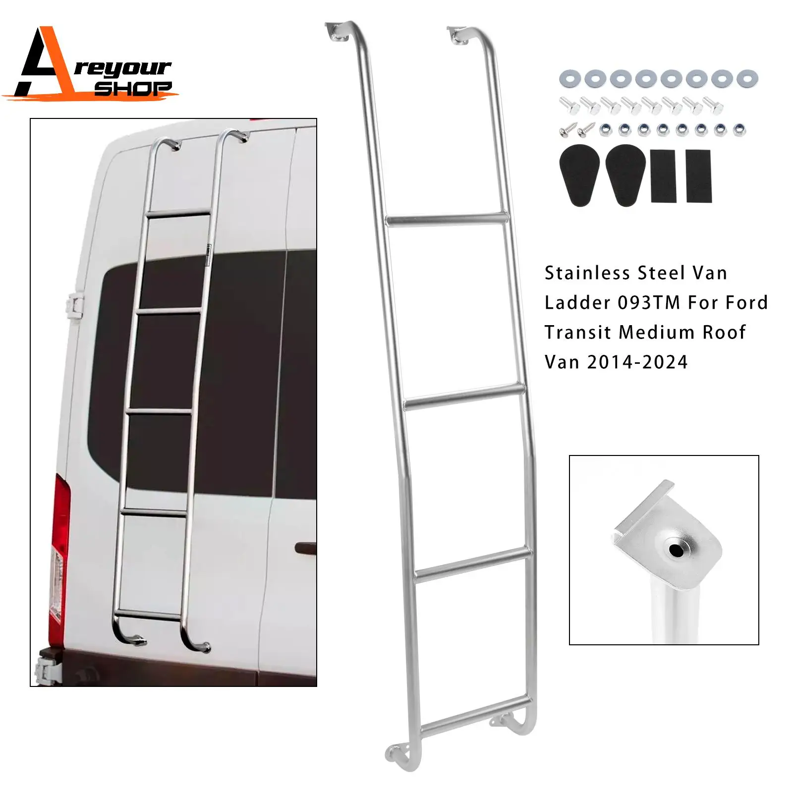 

Stainless Steel Van Ladder 093TM for Ford Transit Medium Roof Van 2014-2024
