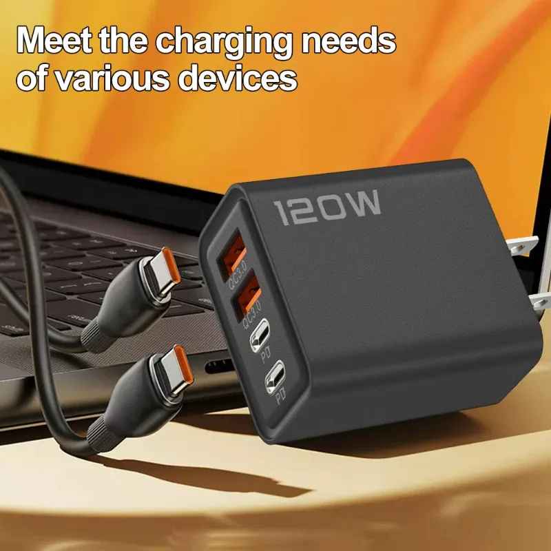 PD 120W USB Type C Quick Charger Dual Usb Typec EU/US/UK Plug Quick Charge3.0 Adapter for Samsung IPhone Xiaomi Google Universal