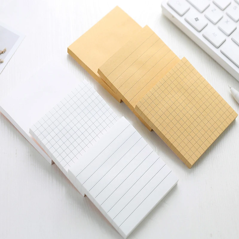 1Pcs 80Sheets Sticky Stationery Notepad Office Bookmark Sticky Notes Khaki / White /Stickers In Notebook Memo Pad